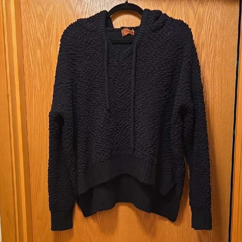 POL Black Textured Hoodie